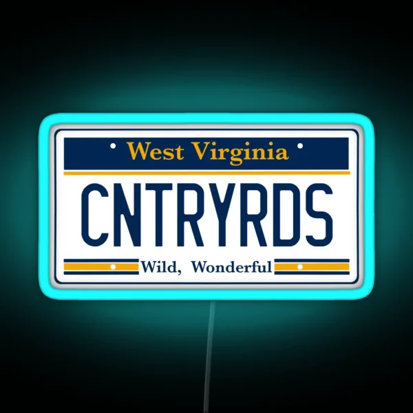 West Virginia License Plate RGB Neon Sign
