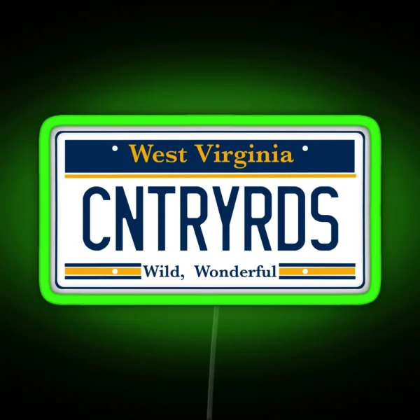 West Virginia License Plate RGB Neon Sign
