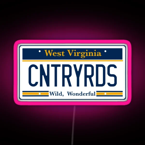 West Virginia License Plate RGB Neon Sign