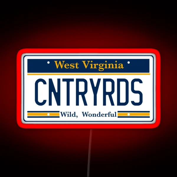 West Virginia License Plate RGB Neon Sign