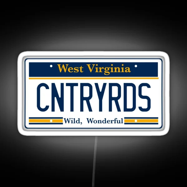 West Virginia License Plate RGB Neon Sign