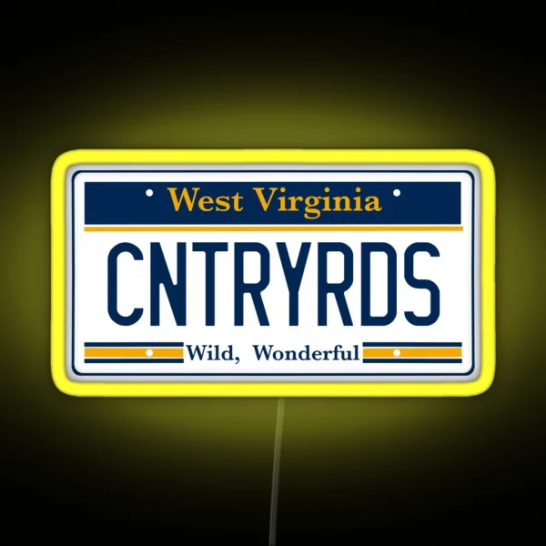 West Virginia License Plate RGB Neon Sign