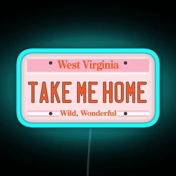 West Virginia License Plate RGB Neon Sign