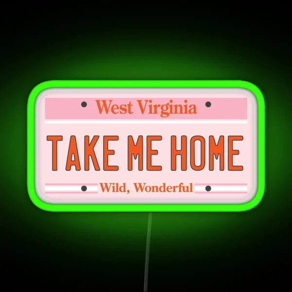 West Virginia License Plate RGB Neon Sign
