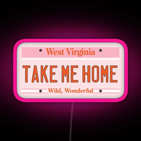 West Virginia License Plate RGB Neon Sign