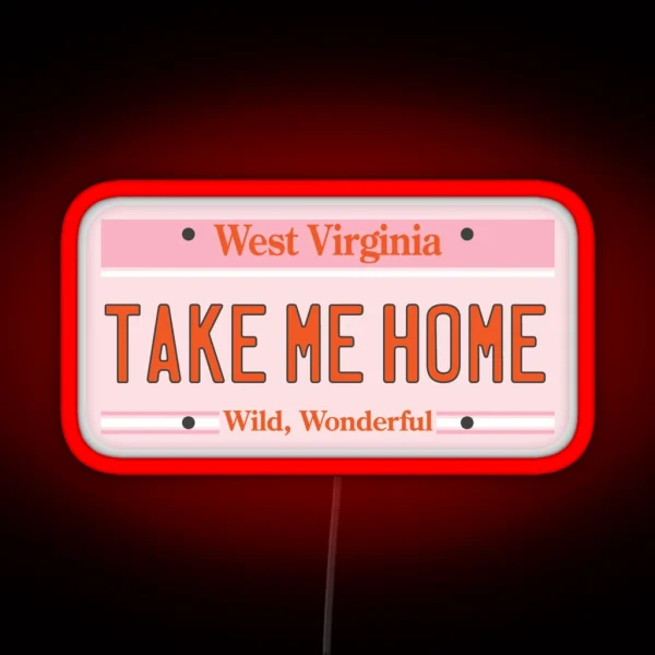 West Virginia License Plate RGB Neon Sign