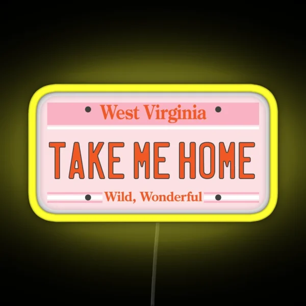 West Virginia License Plate RGB Neon Sign