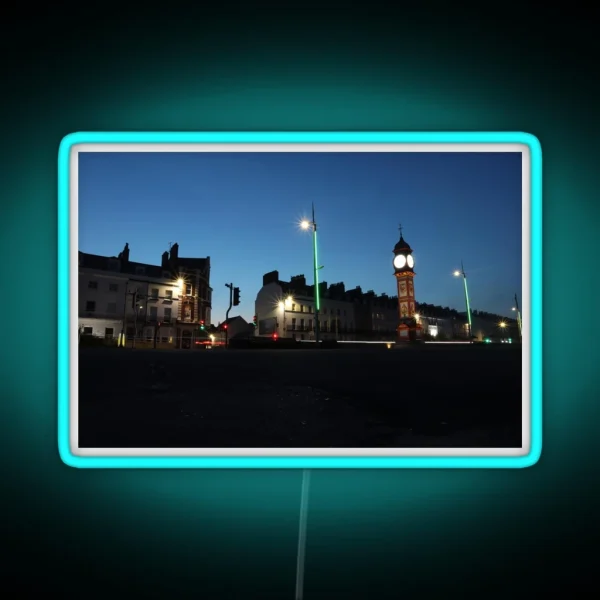 Weymouth Jubilee Clock Light Trails RGB Neon Sign