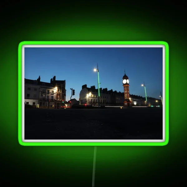 Weymouth Jubilee Clock Light Trails RGB Neon Sign