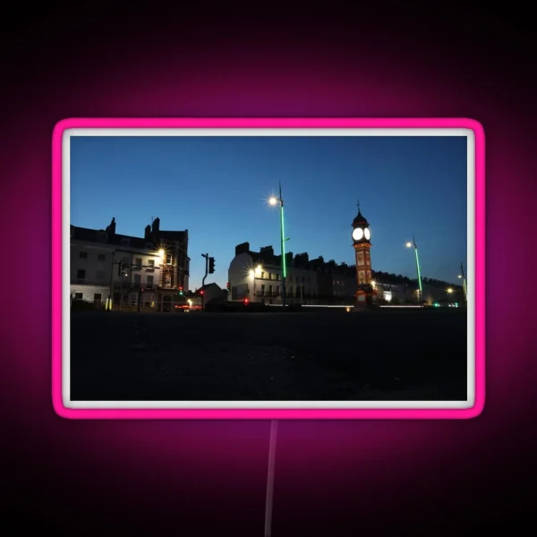 Weymouth Jubilee Clock Light Trails RGB Neon Sign