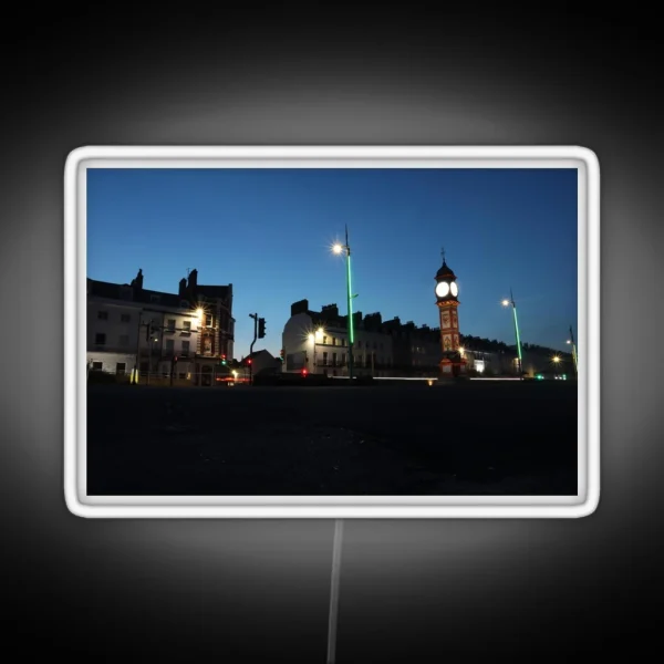 Weymouth Jubilee Clock Light Trails RGB Neon Sign