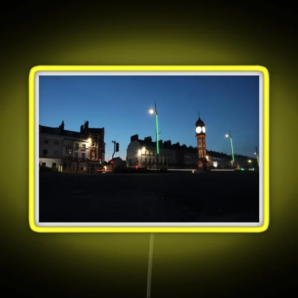 Weymouth Jubilee Clock Light Trails RGB Neon Sign
