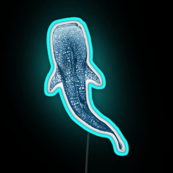 Whale Shark Surfacing RGB Neon Sign