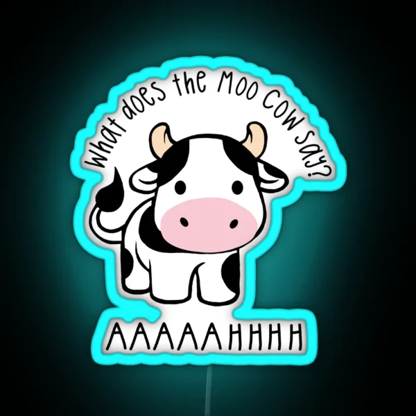 What Does The Moo Cow Say Sebastian Stan RGB Neon Sign