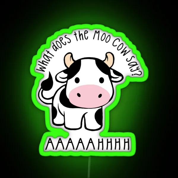 What Does The Moo Cow Say Sebastian Stan RGB Neon Sign