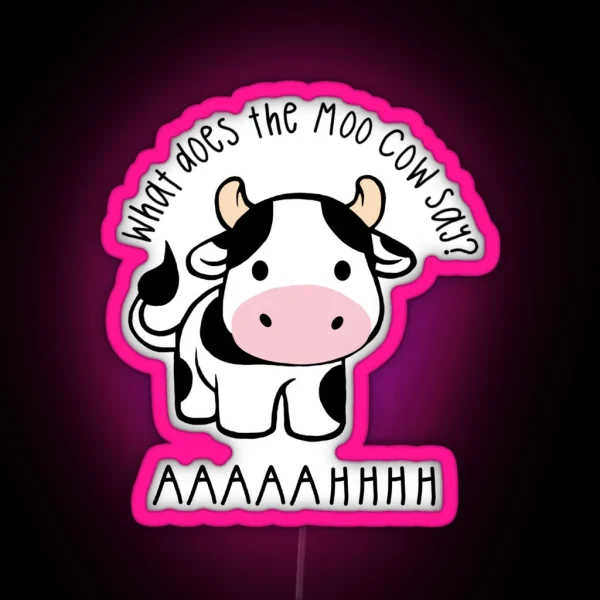 What Does The Moo Cow Say Sebastian Stan RGB Neon Sign