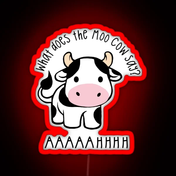 What Does The Moo Cow Say Sebastian Stan RGB Neon Sign