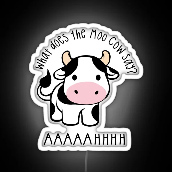 What Does The Moo Cow Say Sebastian Stan RGB Neon Sign
