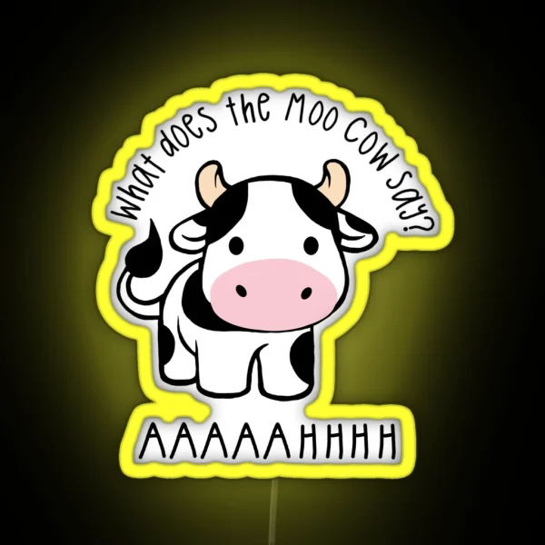 What Does The Moo Cow Say Sebastian Stan RGB Neon Sign