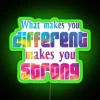 Empowerful inspirational quotes with colorful vibrant RGB neon light display