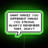 Confidently express individuality with unique motivational RGB neon wall art.