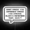 Motivational LED Sign with Inspirational Quote and Colorful Neon Accents
