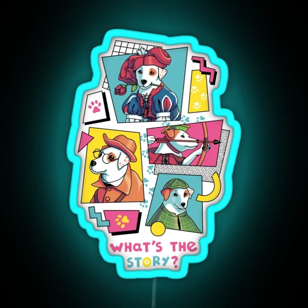 What S The Story Wishbone Tv Show 90s Jack Russell RGB Neon Sign