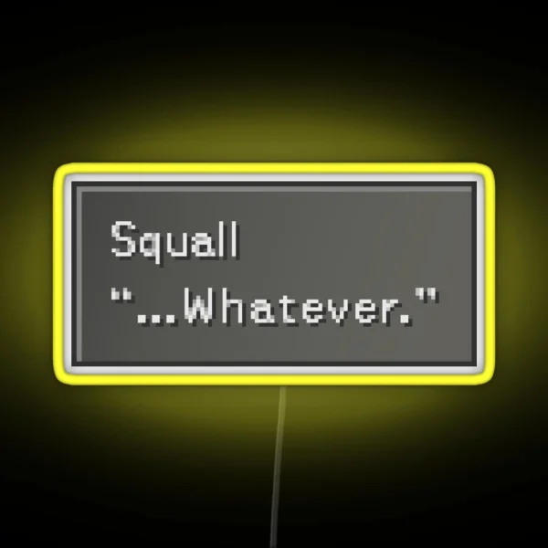 Whatever Squall Leonhart Dialogue Box RGB Neon Sign