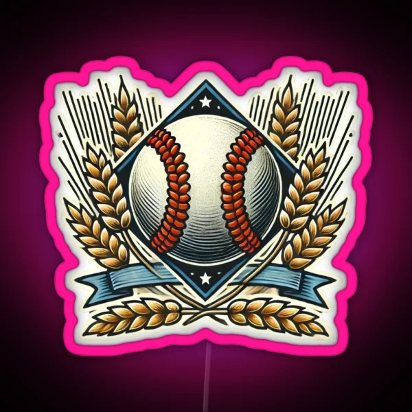 Wheat And Baseball RGB Neon Sign