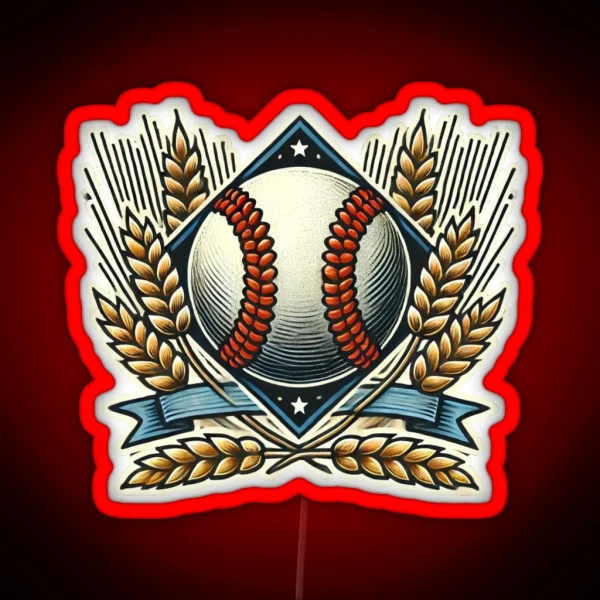 Wheat And Baseball RGB Neon Sign