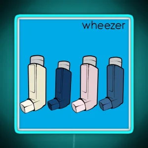 Wheezer Blue Album Weezer But They Re Asthma Puffers RGB Neon Sign