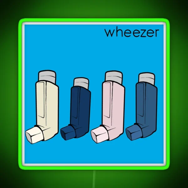 Wheezer Blue Album Weezer But They Re Asthma RGB Neon Sign