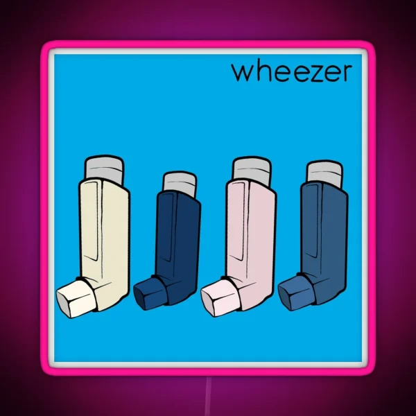 Wheezer Blue Album Weezer But They Re Asthma RGB Neon Sign