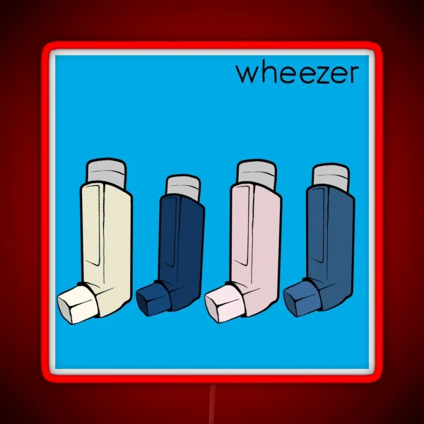 Wheezer Blue Album Weezer But They Re Asthma RGB Neon Sign