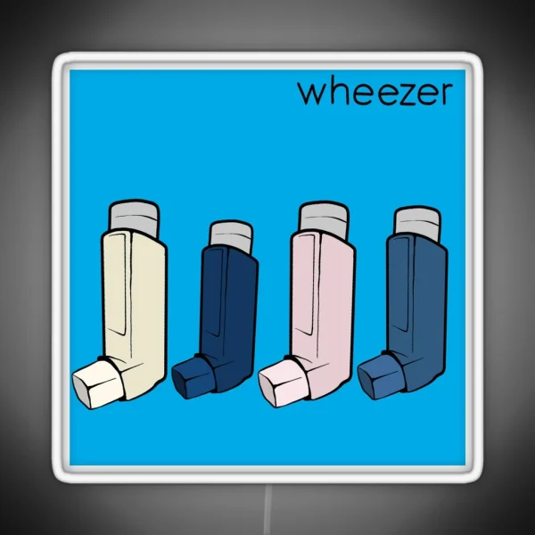 Wheezer Blue Album Weezer But They Re Asthma RGB Neon Sign