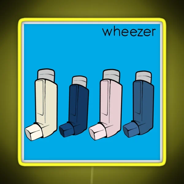 Wheezer Blue Album Weezer But They Re Asthma RGB Neon Sign