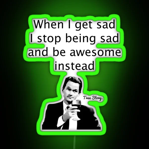 When Barney Gets Sad RGB Neon Sign