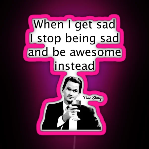When Barney Gets Sad RGB Neon Sign