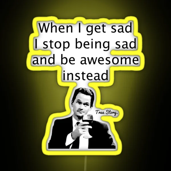 When Barney Gets Sad RGB Neon Sign
