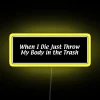 Eye-catching RGB Neon Sign with Dark Humor Quote and Edgy Design