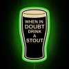 Stylish Neon Bar Decor with Quirky Stout Beer Humor Sign