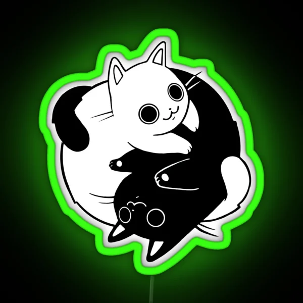 When Opposite Kitties Attract RGB Neon Sign