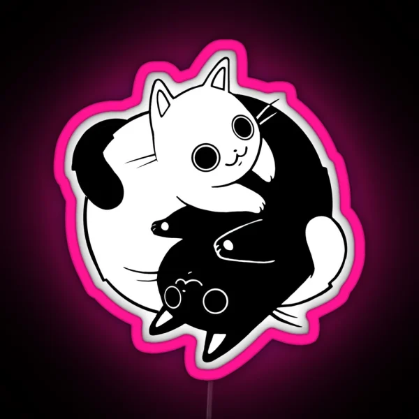 When Opposite Kitties Attract RGB Neon Sign
