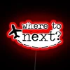 Add a pop of colorful adventure with 'Where To Next' Sign