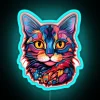 Vibrant Whimsical Cat Neon Sign Radiates Colourful Charm and Personality At Home