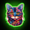 Whimsical neon cat sign adds playful charm to any room