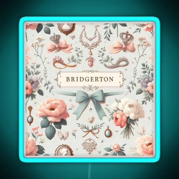 Whimsical World Of Bridgerton Print RGB Neon Sign
