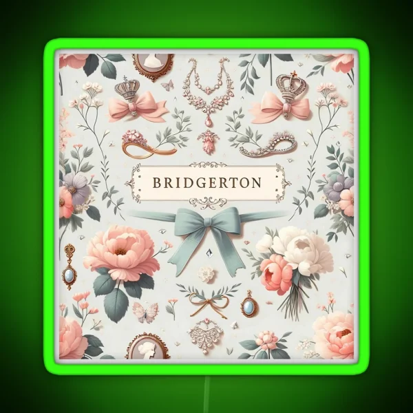 Whimsical World Of Bridgerton Print RGB Neon Sign
