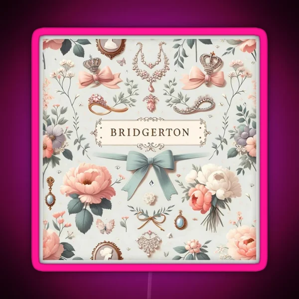 Whimsical World Of Bridgerton Print RGB Neon Sign