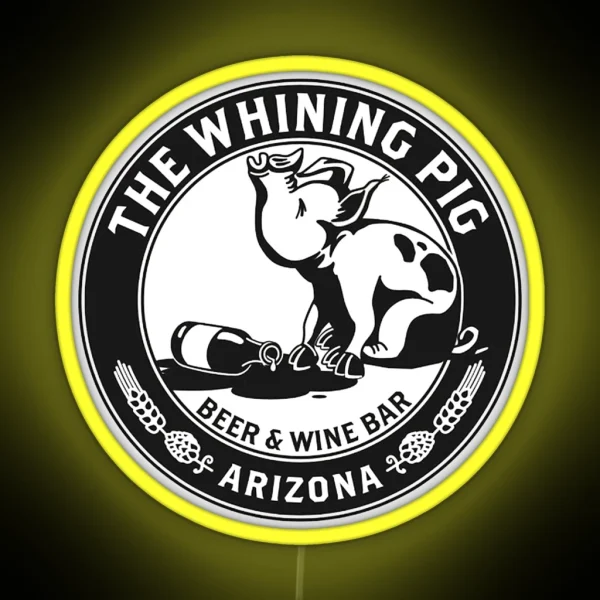 Whining Pig Beer And Wine Bar RGB Neon Sign
